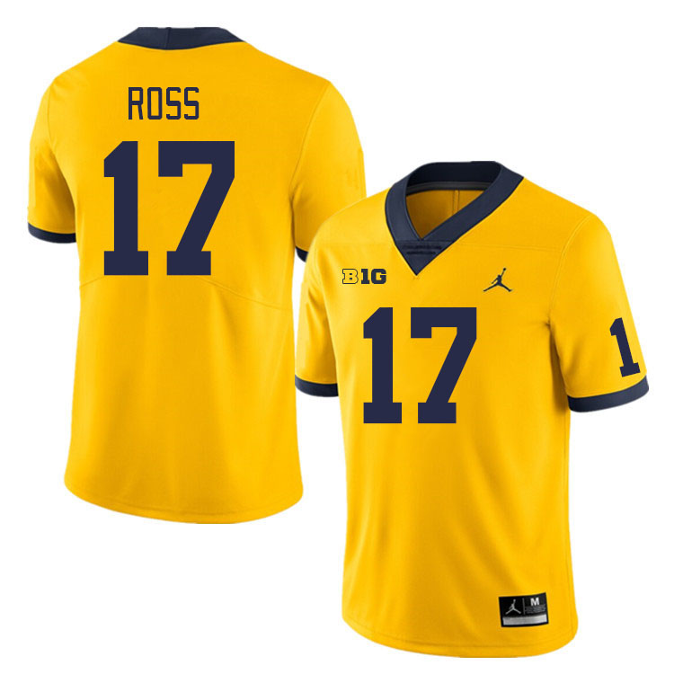 Michigan Wolverines #17 Josh Ross College Football Jerseys Stitched Sale-Maize